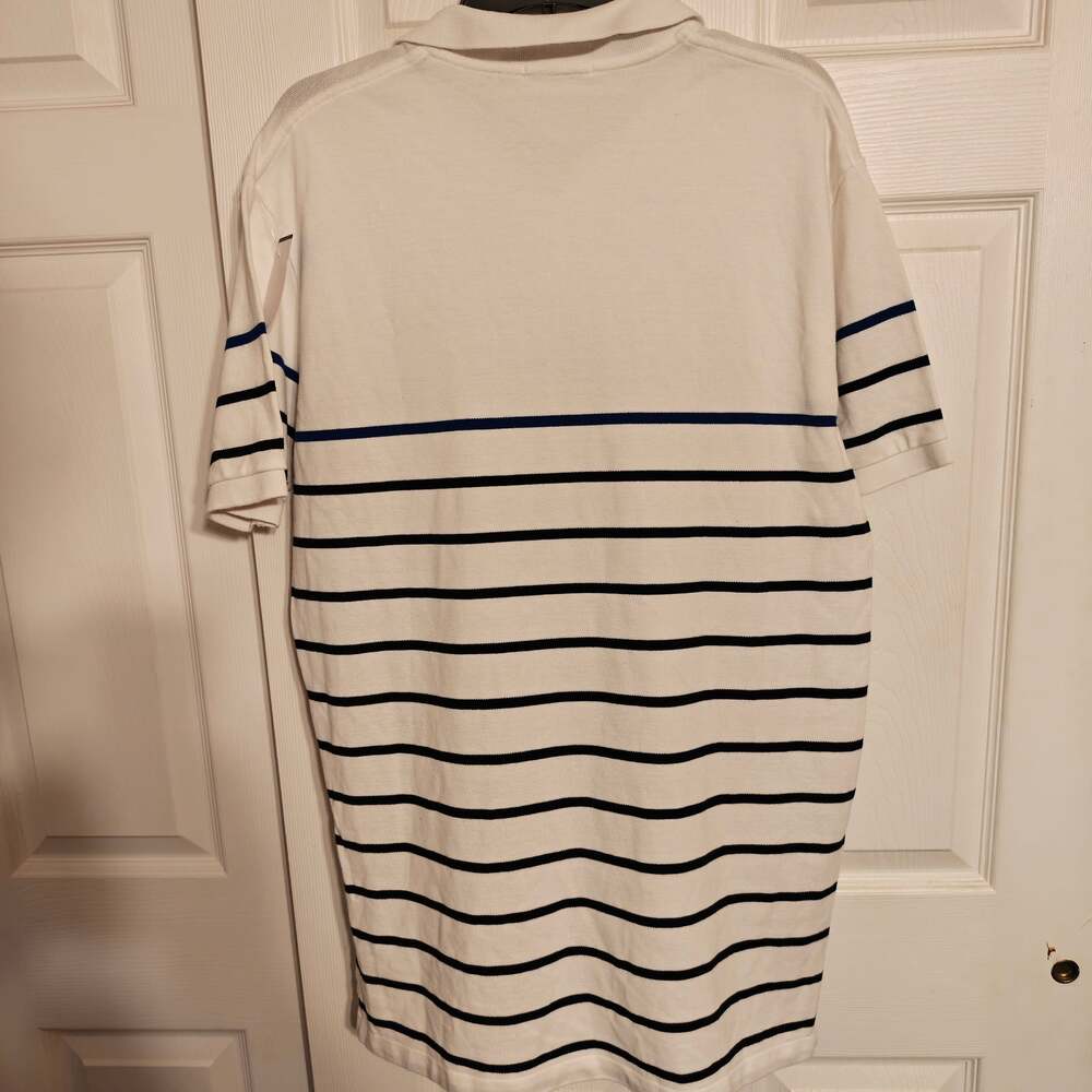 Polo Ralph Lauren Men's White and Blue/Black Striped Short Sleeve Polo Size L - Picture 5 of 7